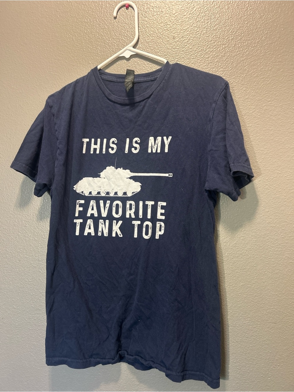 Gildan Navy Blue This Is My Favorite Tank Top Funny Graphic Tee Shirt Med M